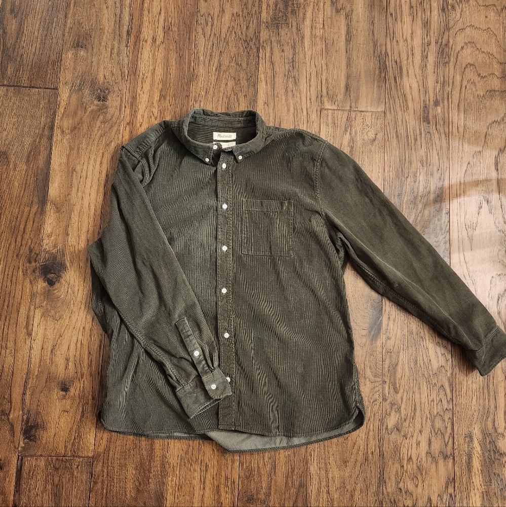 Madewell Olive Green Men's Corduroy Shirt